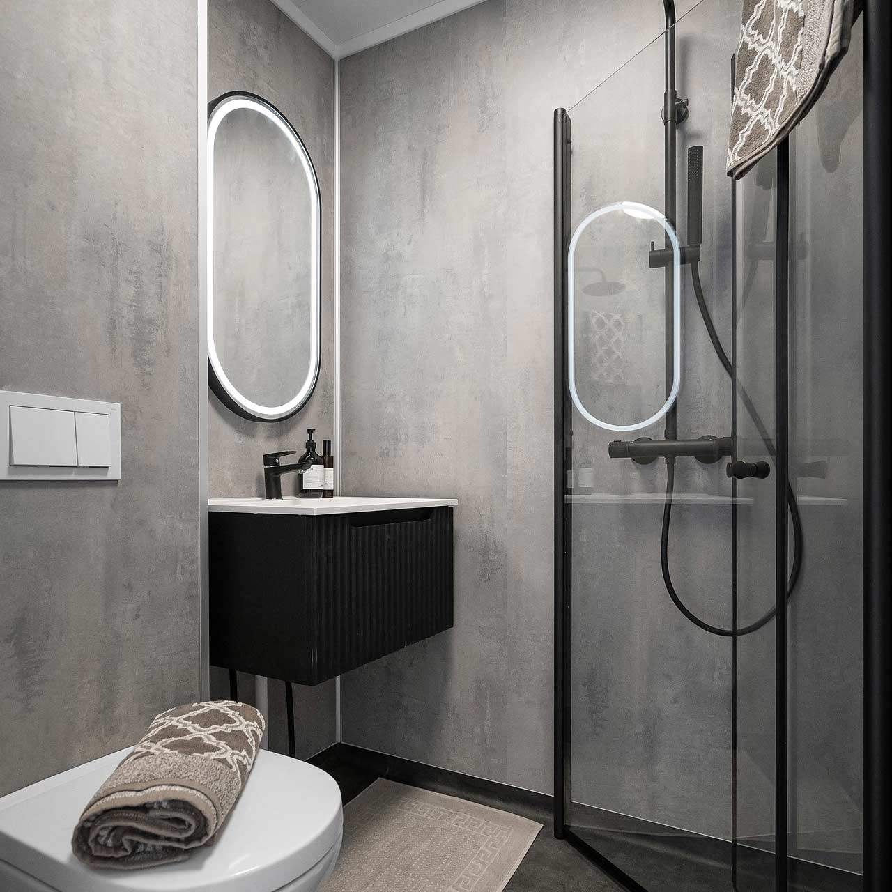 Designing a small bathroom: sophisticated 4 sqm
