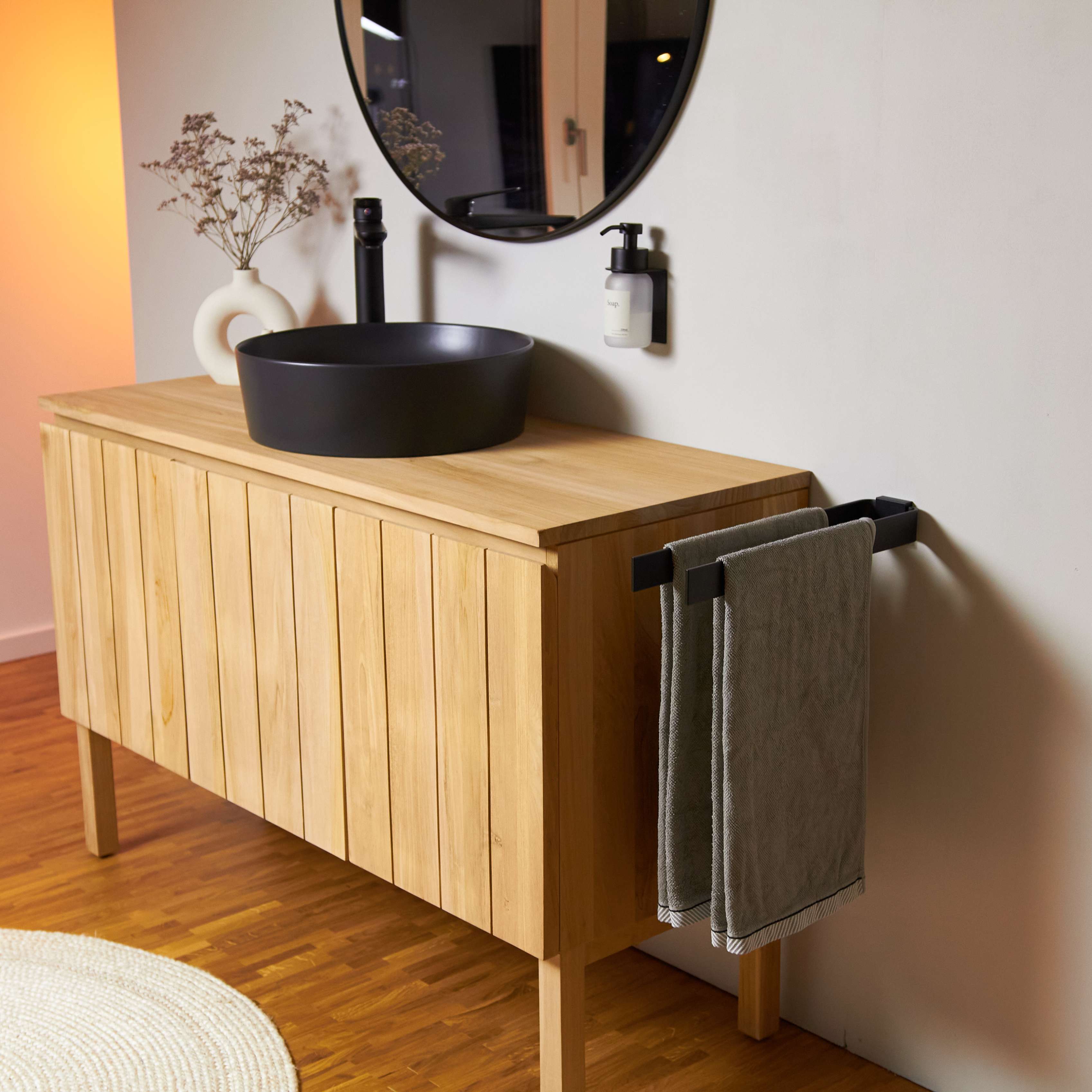 Designfabrik Hamburg Handtuchhalter zweiarmig Handtuchstange doppelarm schwarz matt 42cm