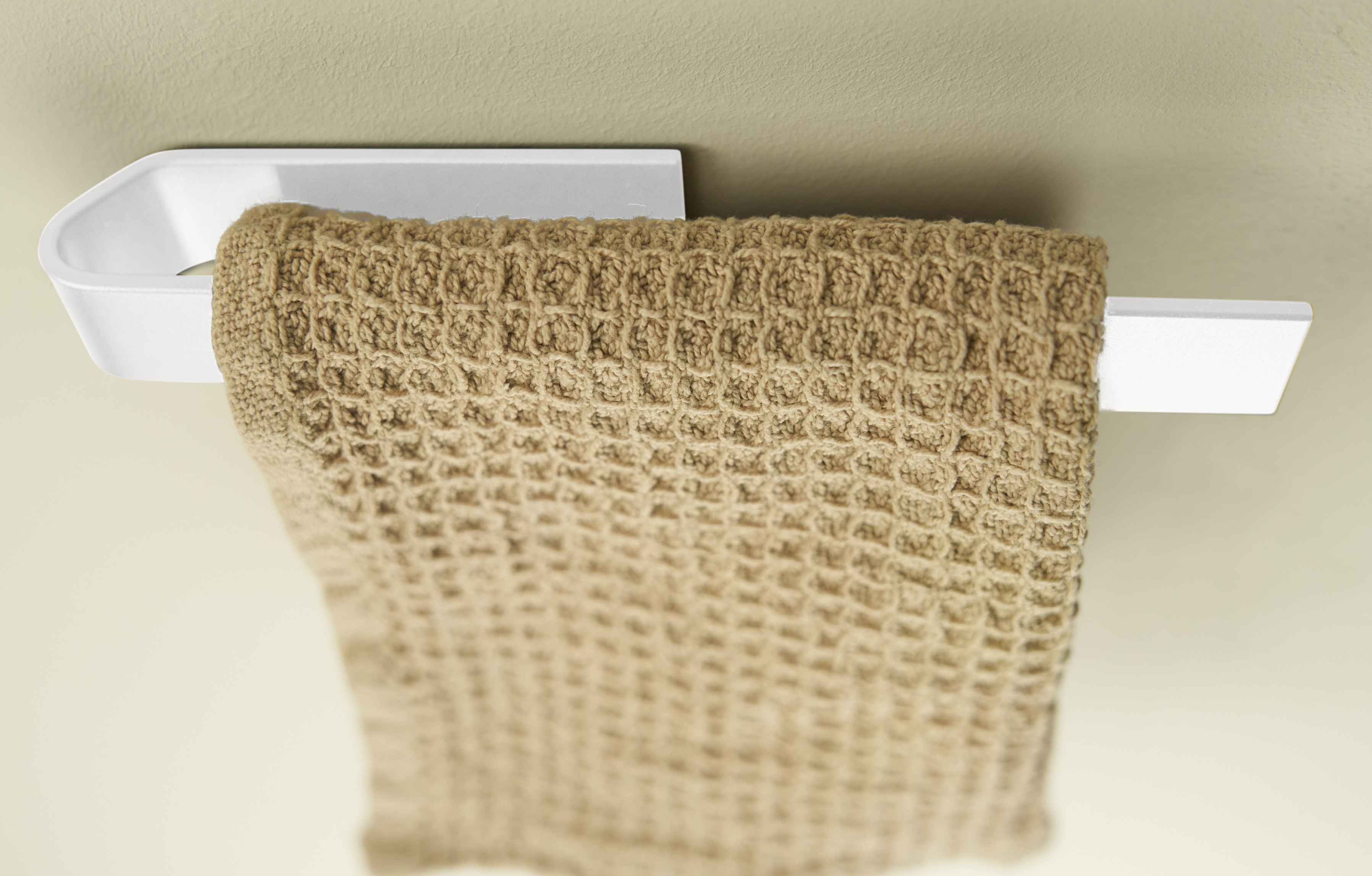 Designfabrik Hamburg Spültuchhalter ohne Bohren, Geschirrtuchhalter für Spüllappen selbstklebend weiß