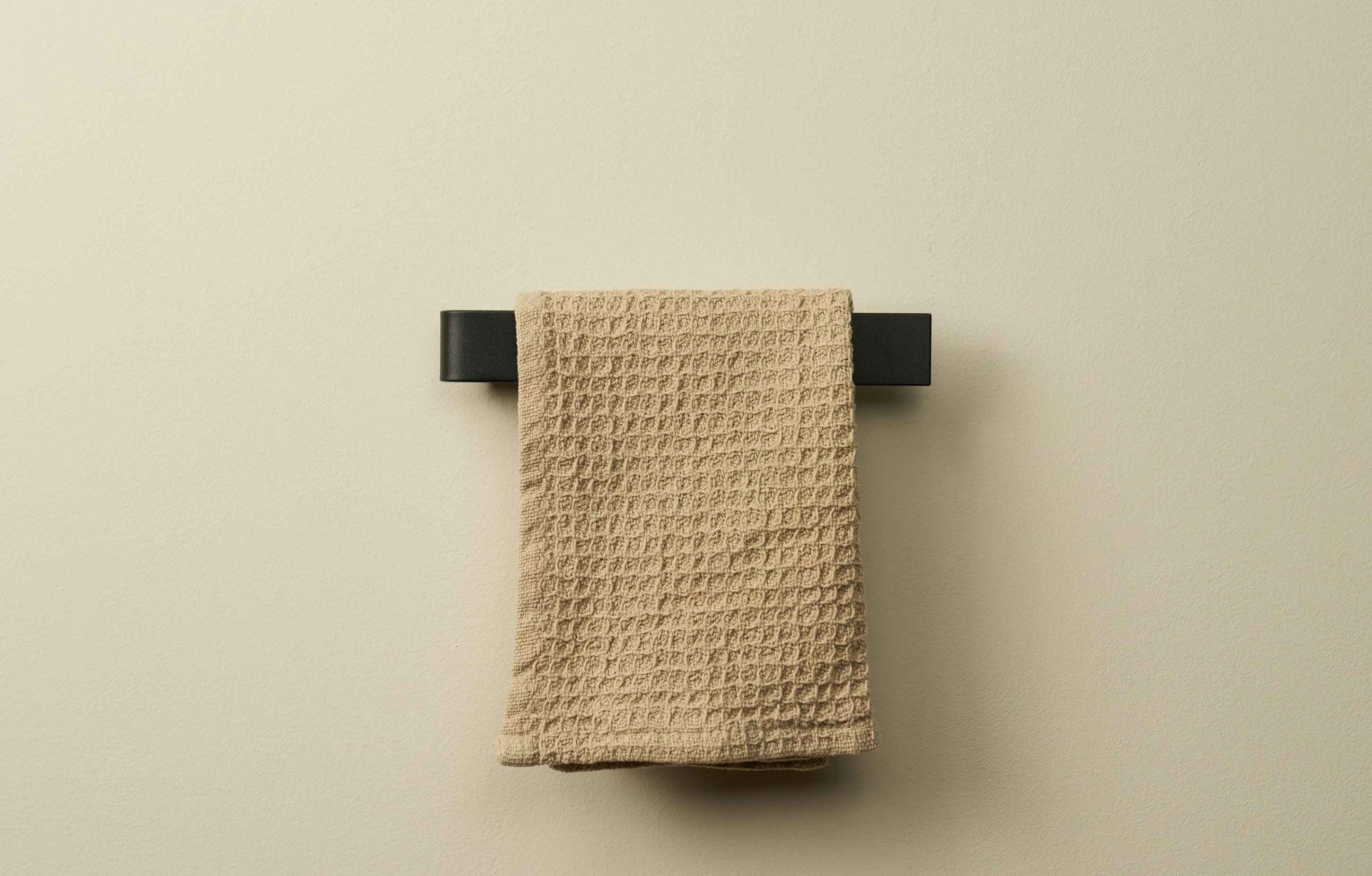 Designfabrik Hamburg Spültuchhalter ohne Bohren, Geschirrtuchhalter für Spüllappen selbstklebend schwarz