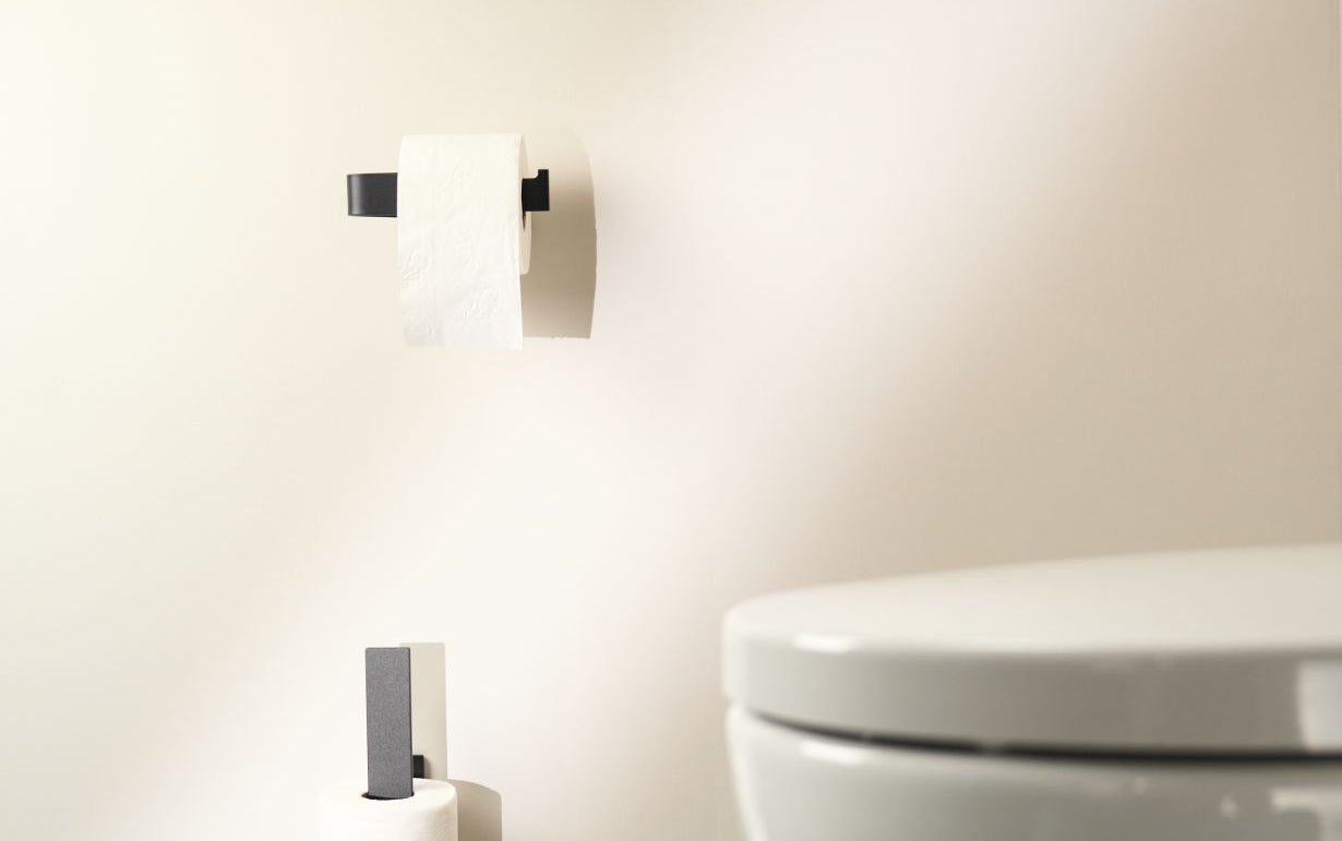 Designfabrik Hamburg Ersatzrollenhalter für Toilettenpapier zum Kleben ohne Bohren
