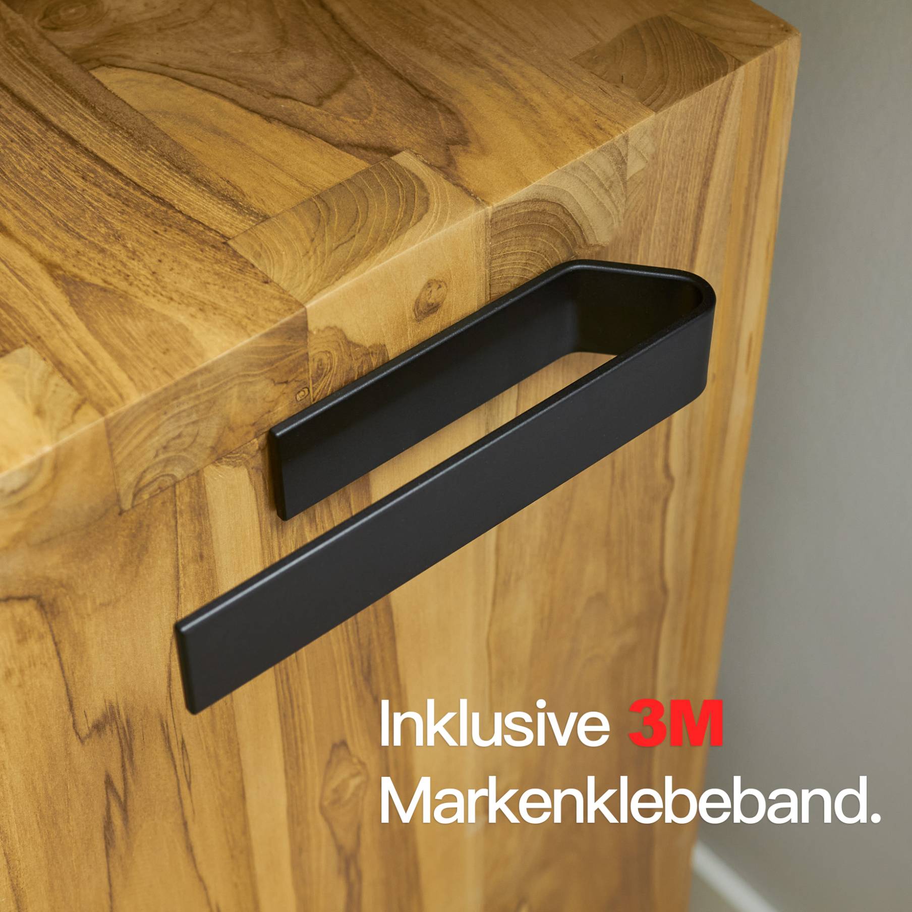 Designfabrik Hamburg Handtuchhalter ohne Bohren Wandmontage 22cm schwarz