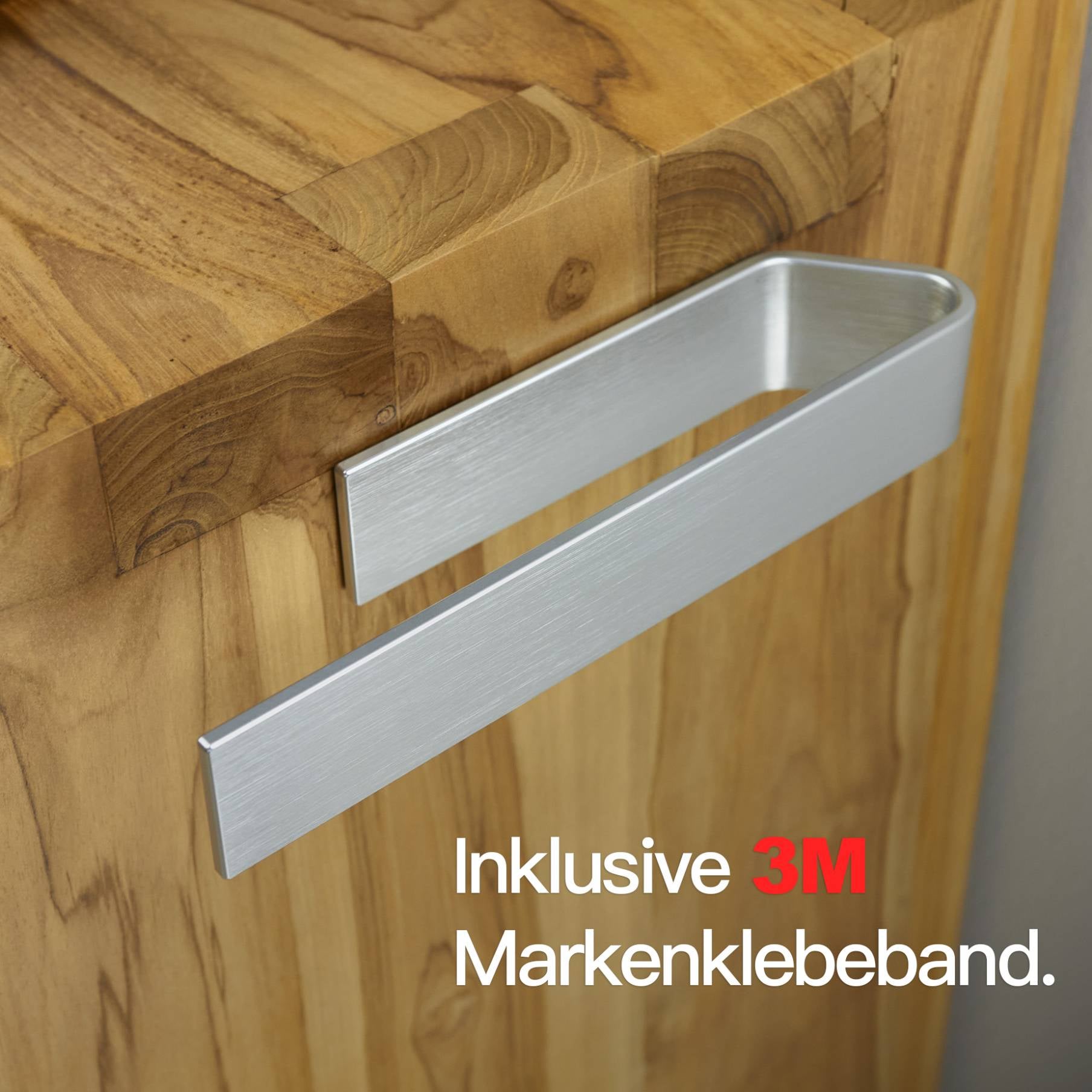 Designfabrik Hamburg Handtuchhalter ohne Bohren Wandmontage 22cm silber