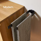 Designfabrik Hamburg zweiarmiger Handtuchhalter doppelarm feststehend Wandmontage 42cm schwarz