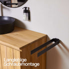 Designfabrik Hamburg zweiarmiger Handtuchhalter doppelarm feststehend Wandmontage 42cm schwarz