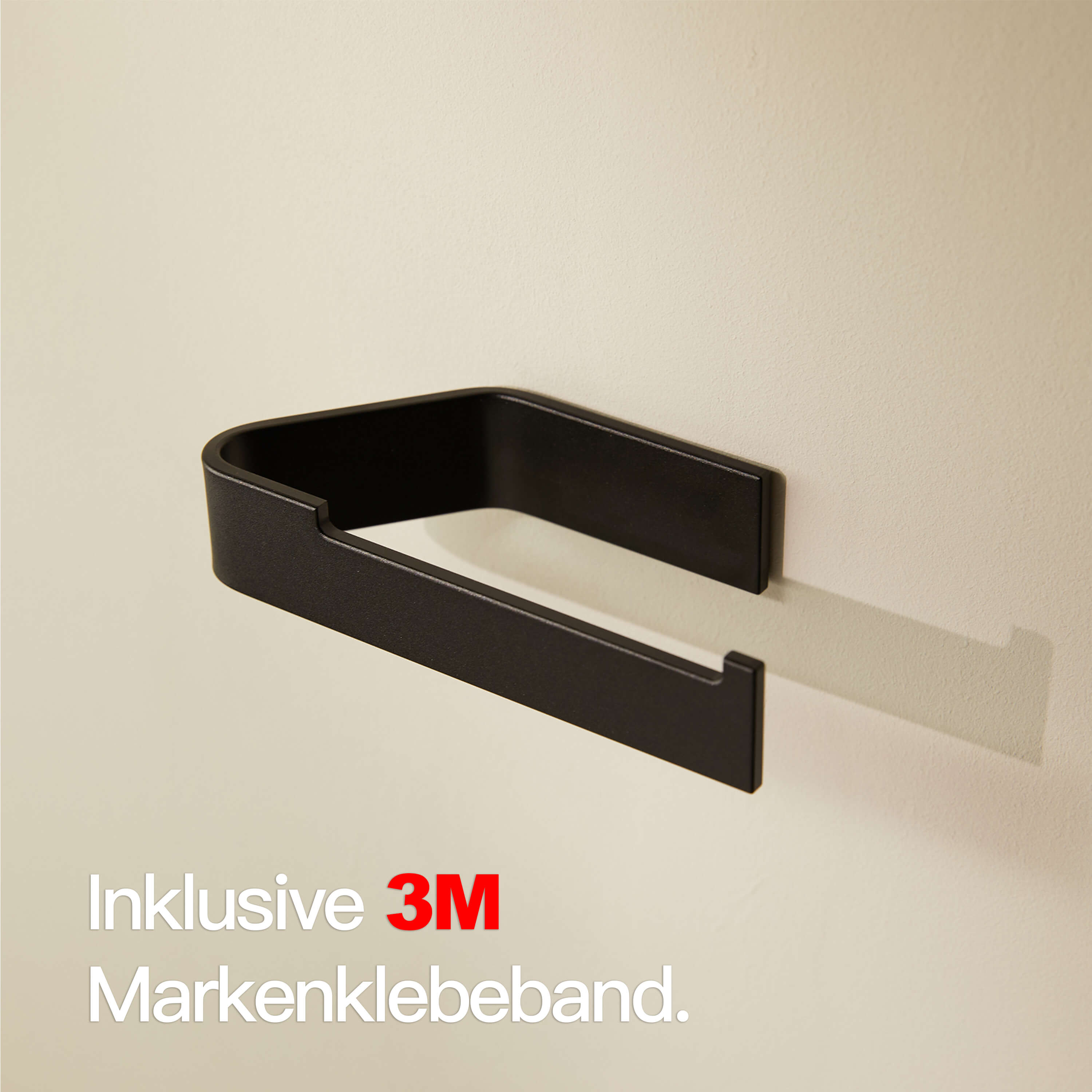 Designfabrik Hamburg selbstklebender Toilettenpapierhalter Klorollenhalter ohne Bohren schwarz