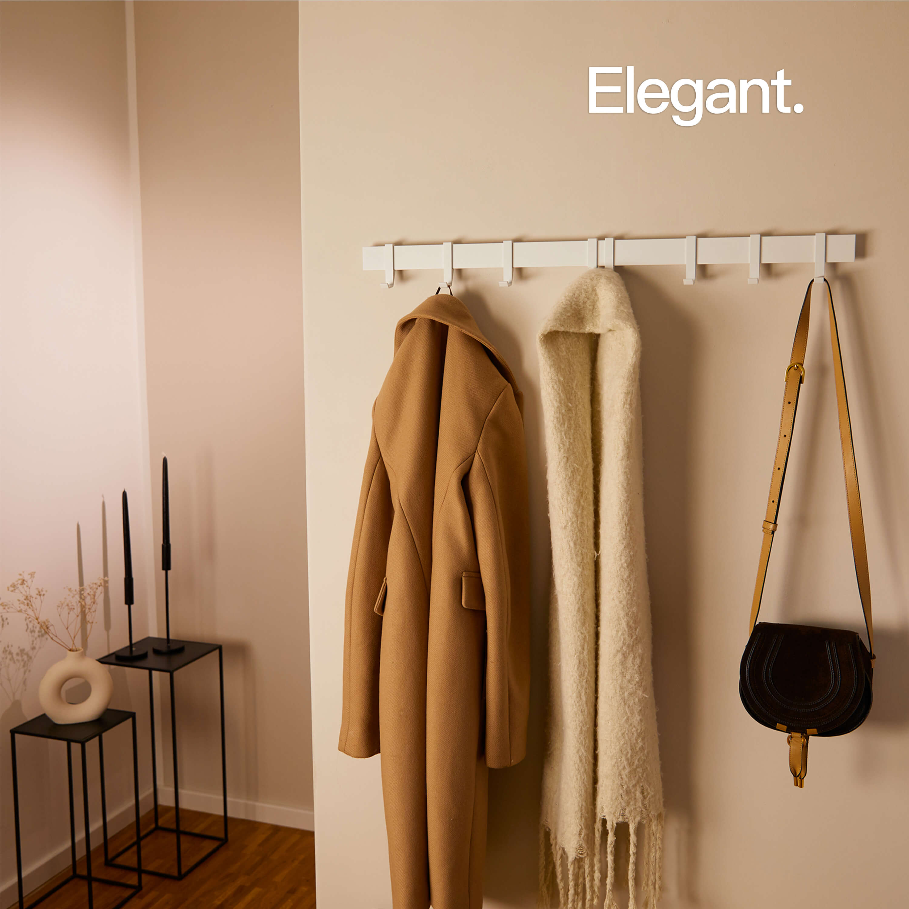Designfabrik Hamburg Garderobenleiste Kleiderstange hochwertig modern minimalistisch schwarz weiß 58 80