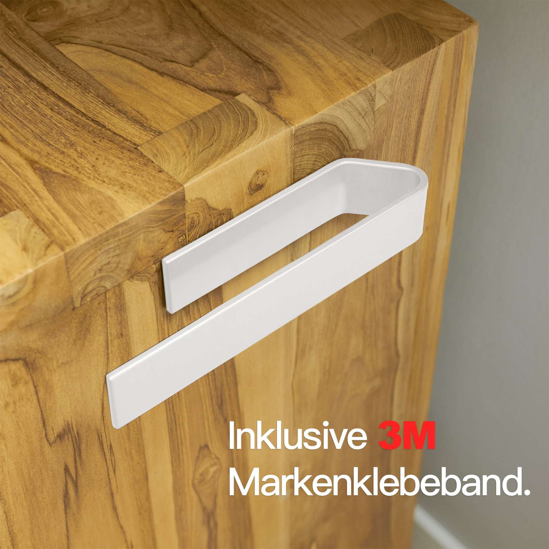 Designfabrik Hamburg Handtuchhalter ohne Bohren Wandmontage 22cm weiß