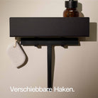 Designfabrik Hamburg Duschablage ohne Bohren Wandmontage selbstklebend schwarz 30cm