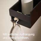 Designfabrik Hamburg Duschablage ohne Bohren schwarz matt 42cm, Duschregal Wand