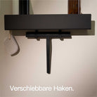 Designfabrik Hamburg Duschablage ohne Bohren schwarz matt 42cm, Duschregal Wand