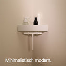 Designfabrik Hamburg Duschablage als Eckablage ohne Bohren für Duschutensilien und Shampoo weiß