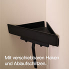 Designfabrik Hamburg Duschablage als Eckablage ohne Bohren für Duschutensilien und Shampoo Schwarz
