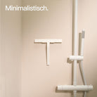 Designfabrik Hamburg Duschabzieher aus Silikon mit selbstklebender Wandhalterung und Hängehalterung weiß matt