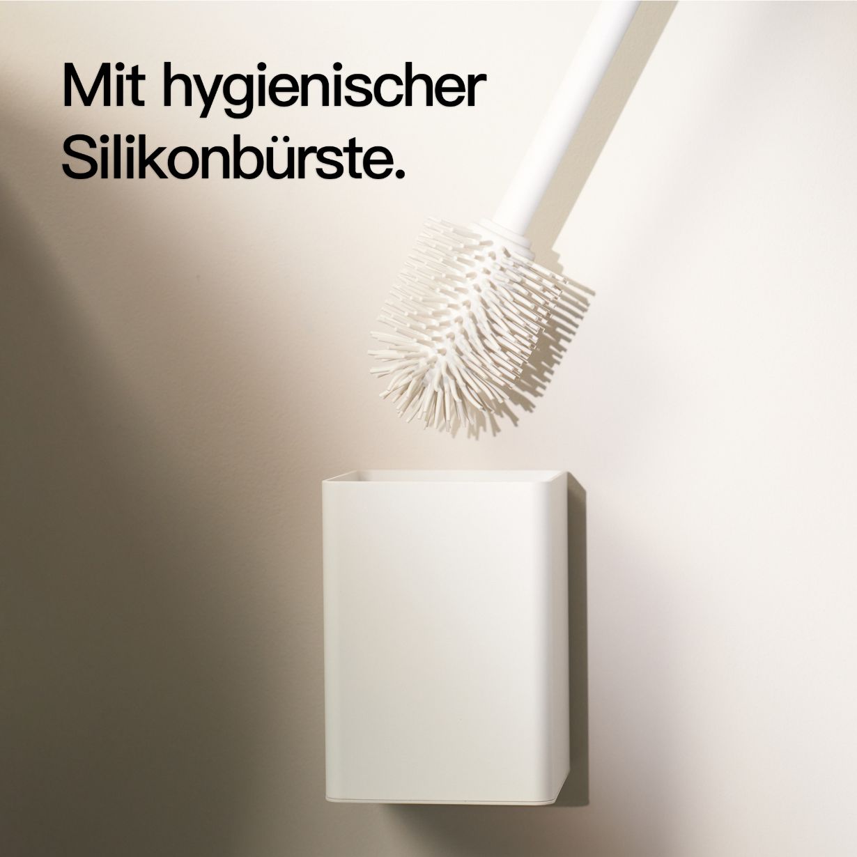 Designfabrik Hamburg hochwertiger Toilettenbürstenhalter mit Silikonbürste und Metallhalter
