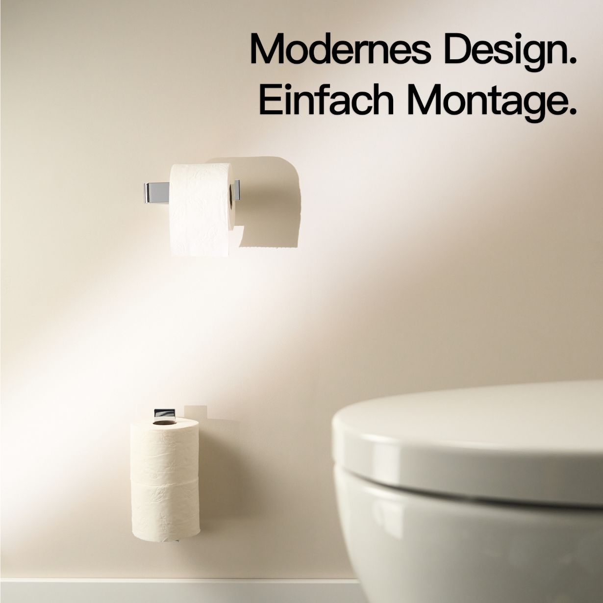 Designfabrik Hamburg Ersatzrollenhalter für Klopapier zum Kleben ohne Bohren mittels 3M Markenklebeband