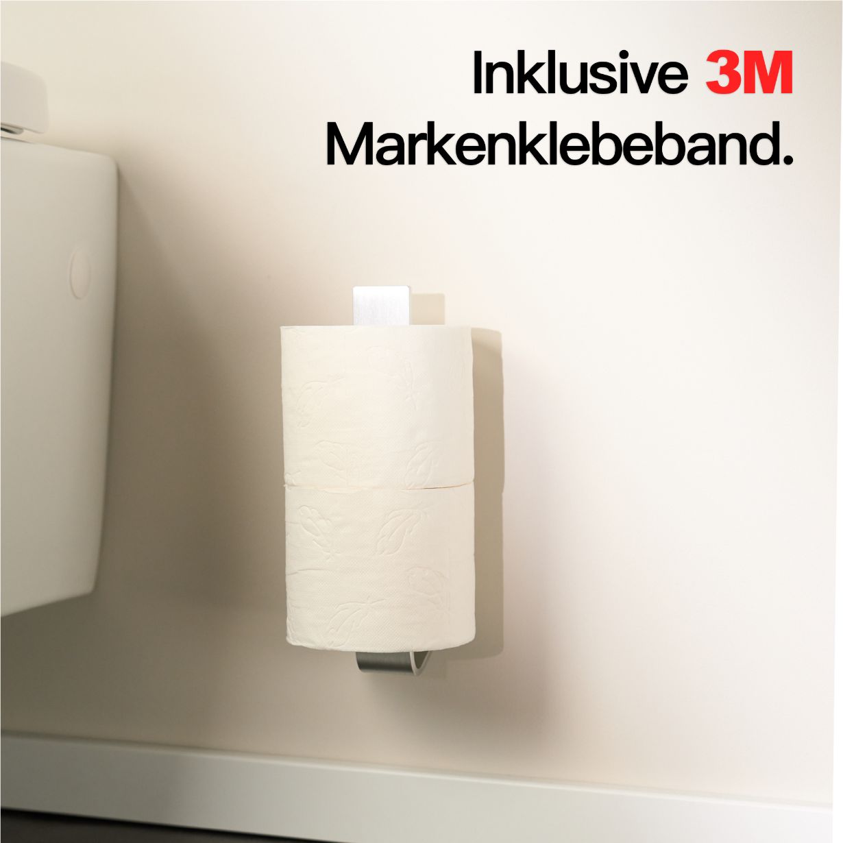 Designfabrik Hamburg Ersatzrollenhalter für Klopapier zum Kleben ohne Bohren mittels 3M Markenklebeband