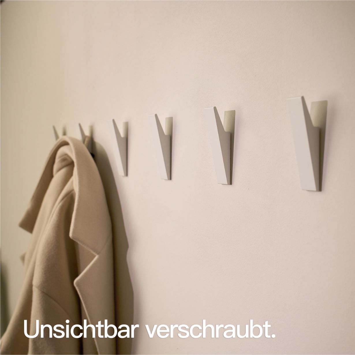 Designfabrik Hamburg Garderobenhaken zum Schrauben Set aus massivem Metall mit modernem Look