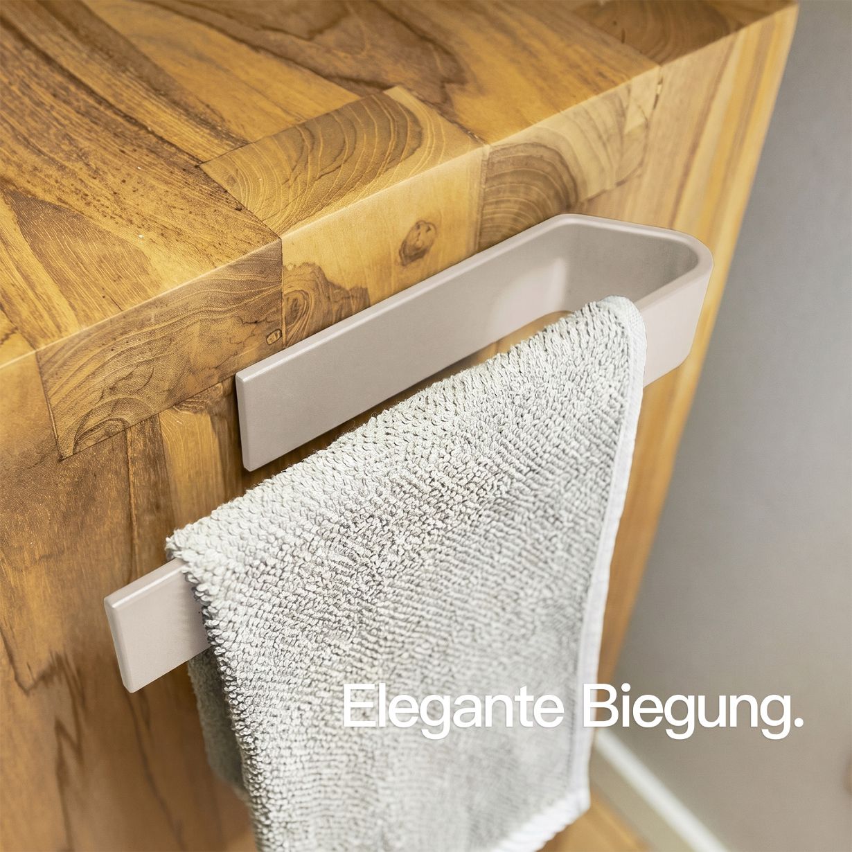 Designfabrik Hamburg self-adhesive towel holder without drilling, beige