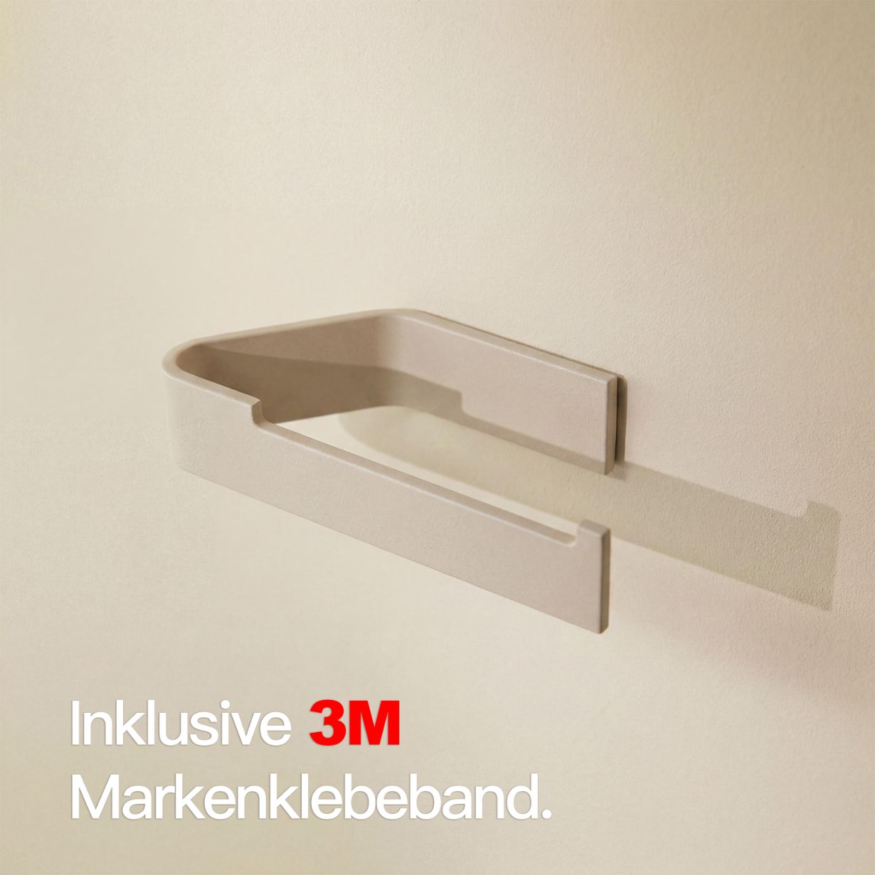 Designfabrik Hamburg Toilettenpapierhalter ohne Bohren zur Wandmontage beige