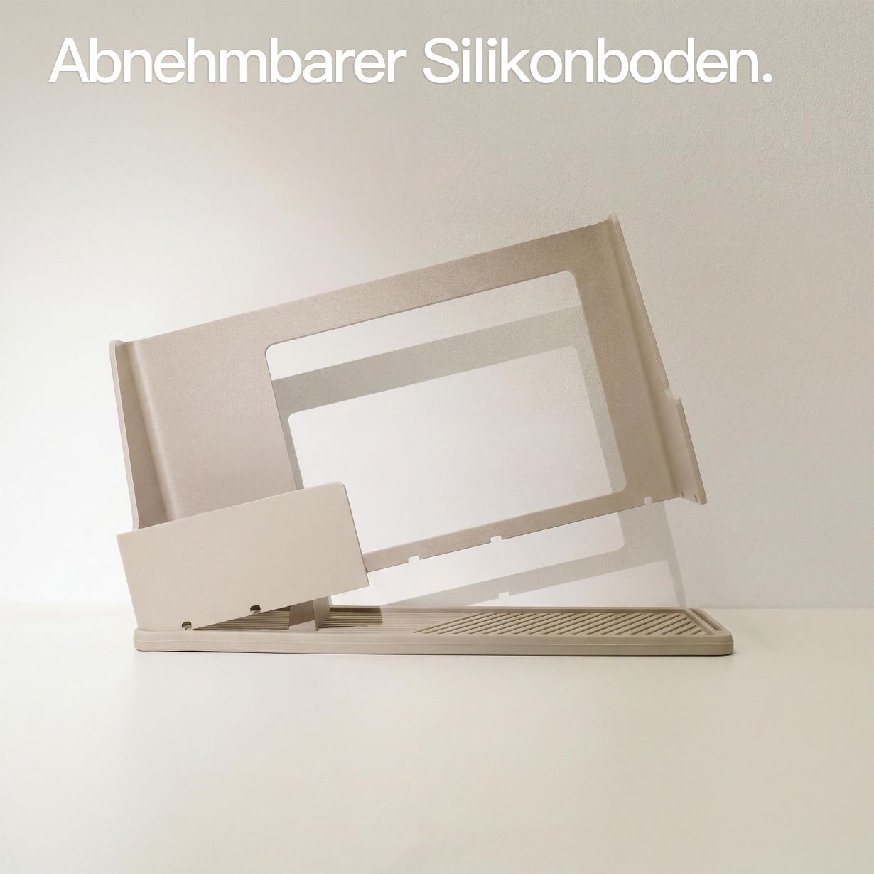 Designfabrik Hamburg Spülcaddy als Küchenorganizer Metall und Silikonboden beige