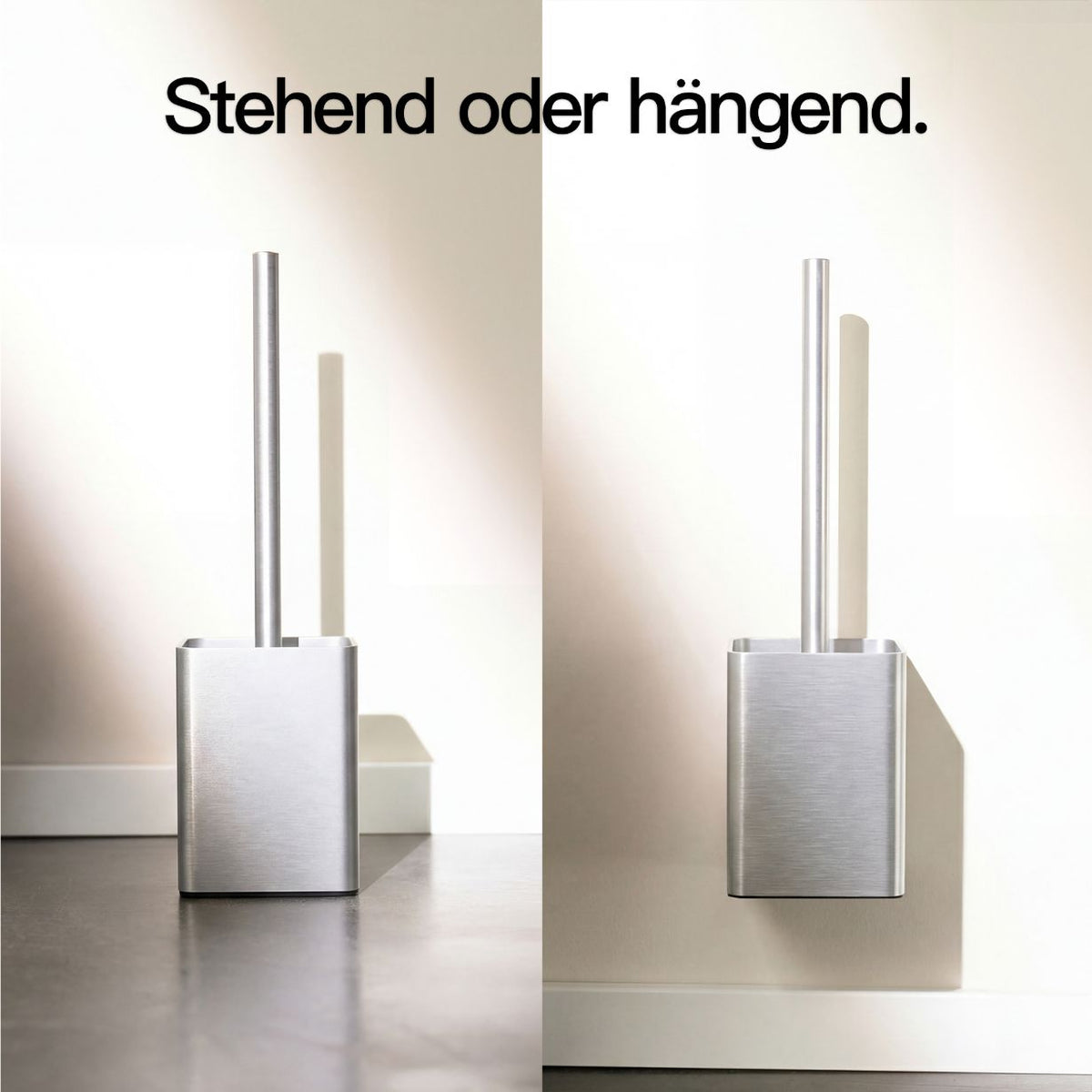 Designfabrik Hamburg Toilettenbürste aus Silikon mit Metallgehäuse gebürstet silber