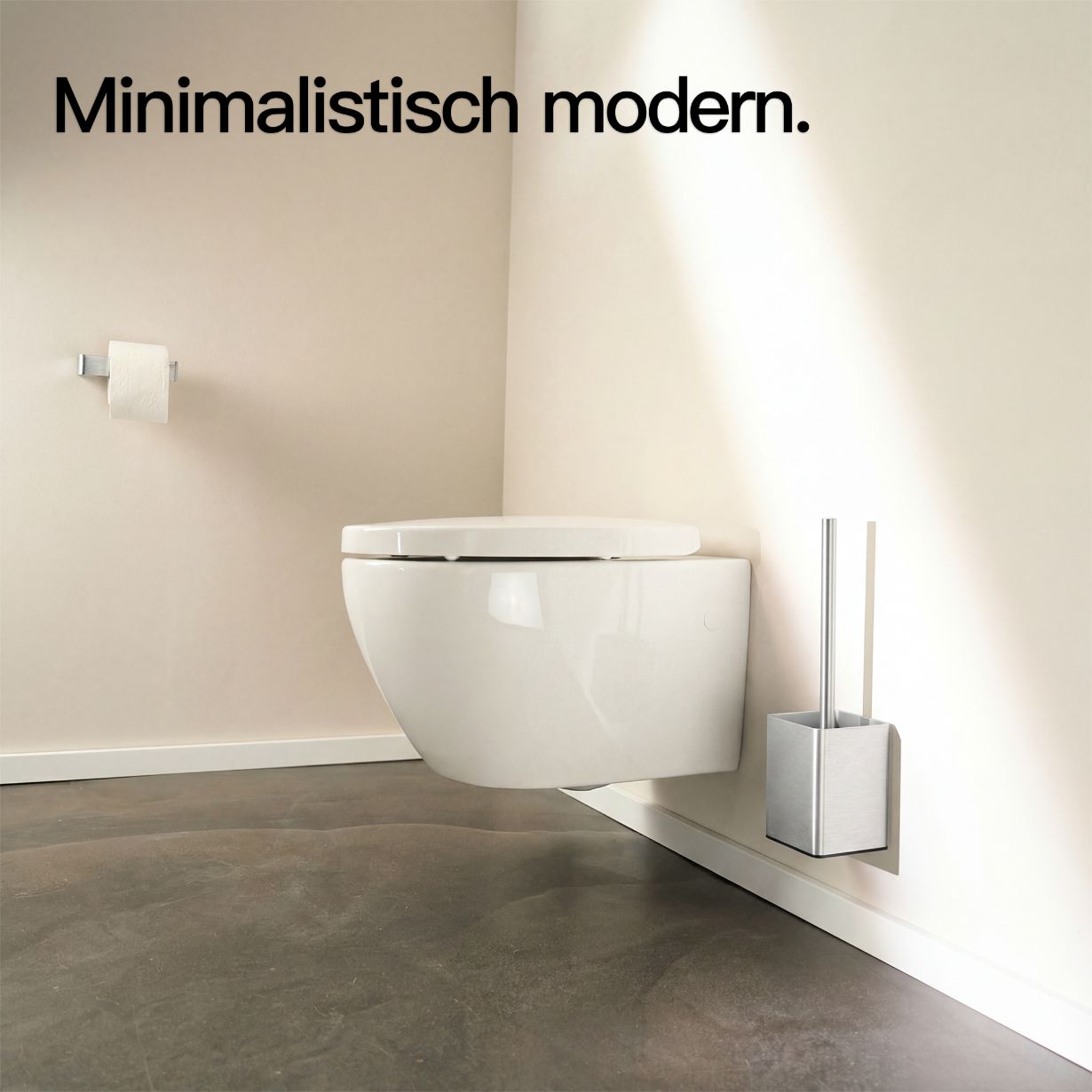 Designfabrik Hamburg Toilettenbürste aus Silikon mit Metallgehäuse gebürstet silber