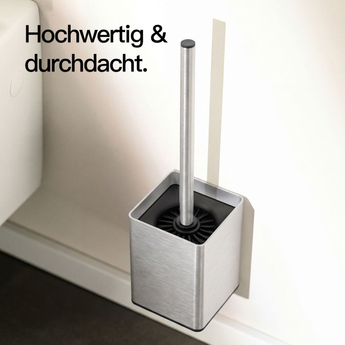 Designfabrik Hamburg Toilettenbürste aus Silikon mit Metallgehäuse gebürstet silber