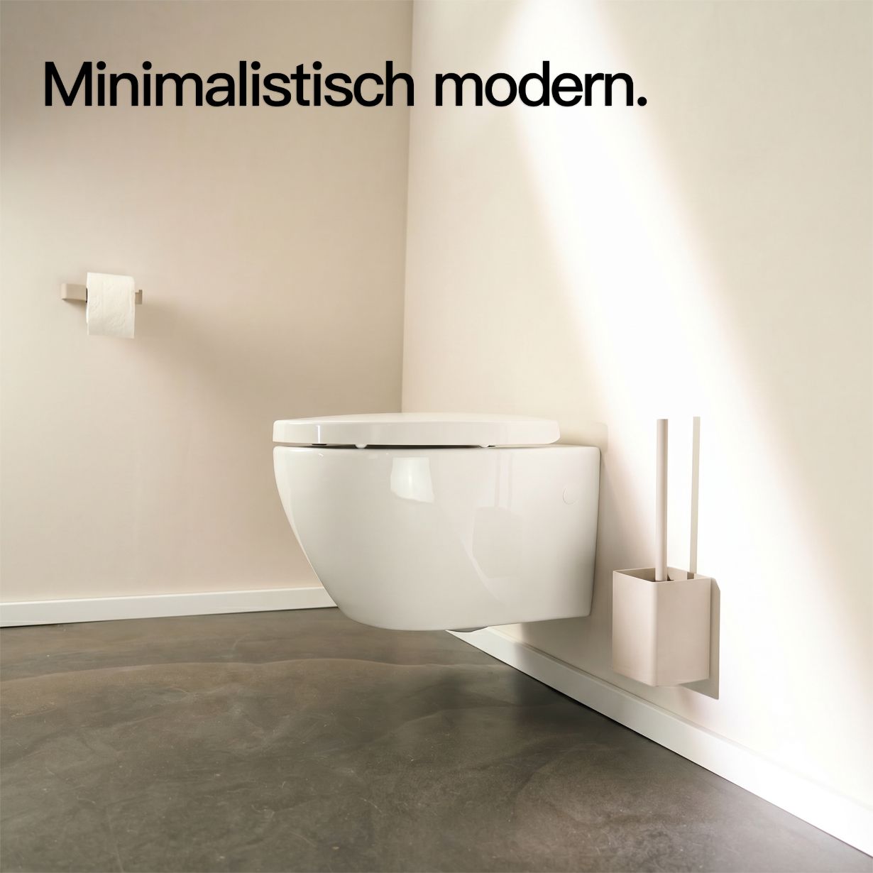 Designfabrik Hamburg Toilettenbürste auf Silikon mit Metallgehäuse zur Wandmontage oder zum stehen beige