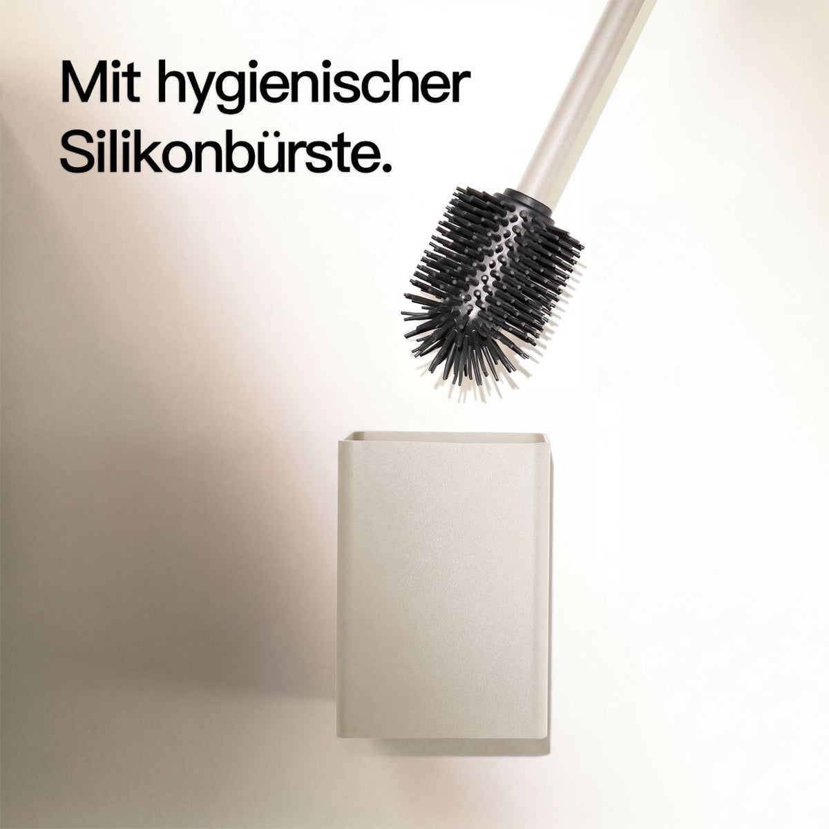 Designfabrik Hamburg Toilettenbürste auf Silikon mit Metallgehäuse zur Wandmontage oder zum stehen beige