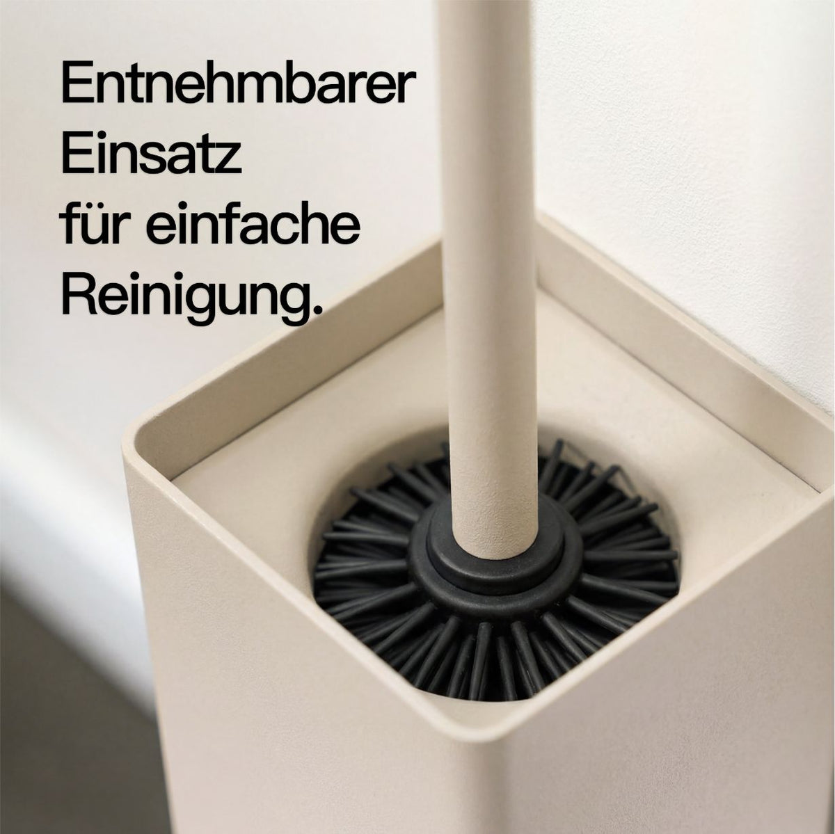 Designfabrik Hamburg Toilettenbürste auf Silikon mit Metallgehäuse zur Wandmontage oder zum stehen beige