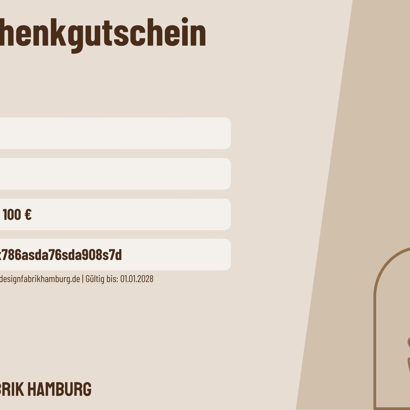 Designfabrik Hamburg Geschenkgutschein / Geschenkkarte / Wertgutschein Design