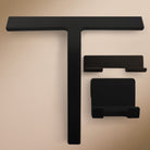 Inhalt des Sets Designfabrik Hamburg Duschabzieher aus Silikon mit selbstklebender Wandhalterung und Hängehalterung schwarz matt