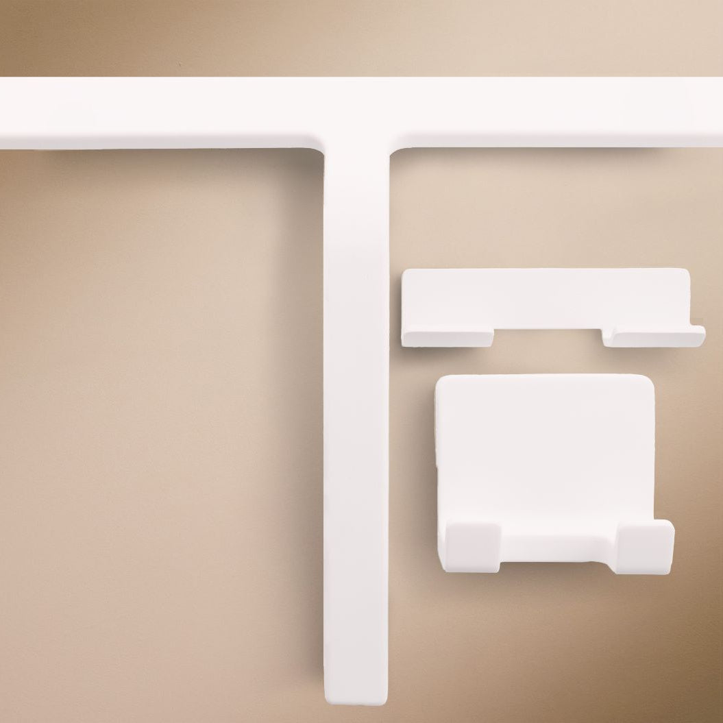 Designfabrik Hamburg Duschabzieher aus Silikon mit selbstklebender Wandhalterung und Hängehalterung weiß