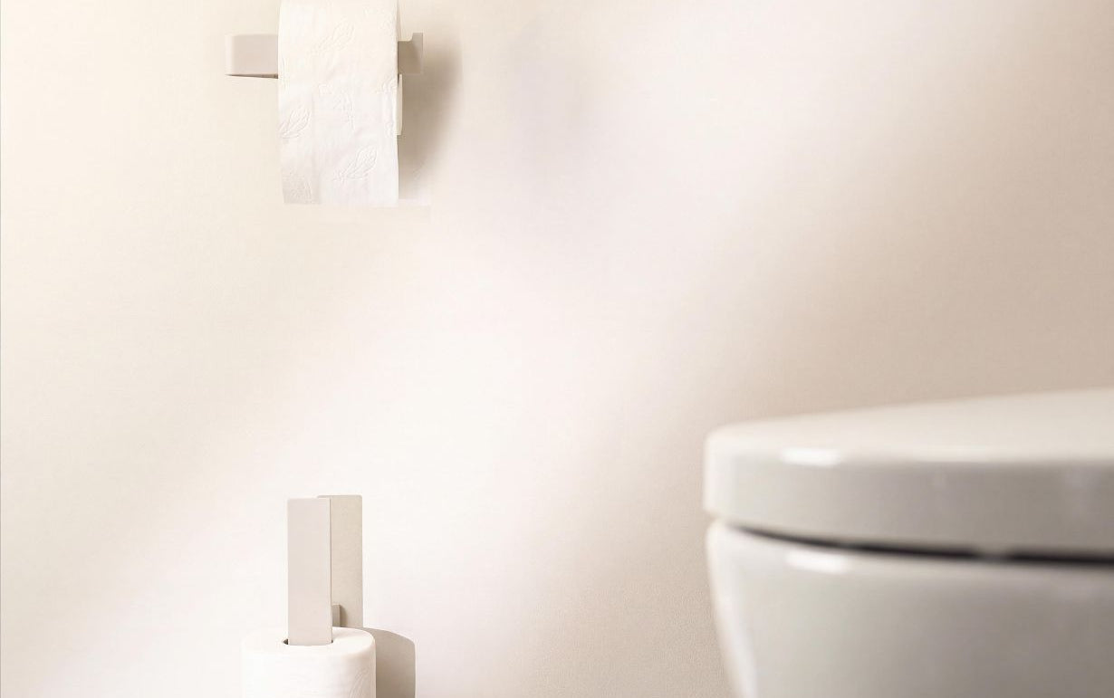 Designfabrik Hamburg Ersatzrollenhalter zur Klebemontage ohne Bohrend passend zum Badezimmerset beige