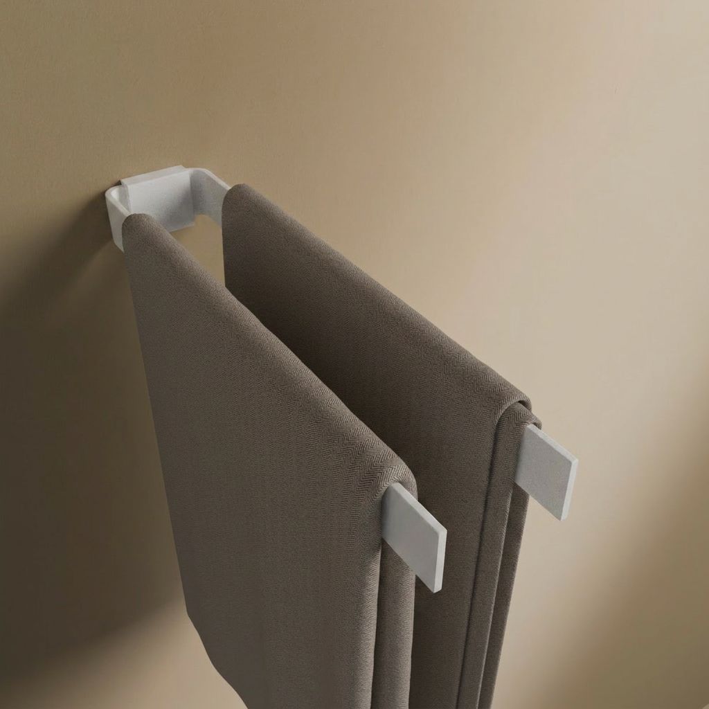 Anzeige_Render Designfabrik Hamburg Handtuchhalter zweiarmig doppelarm Weiß