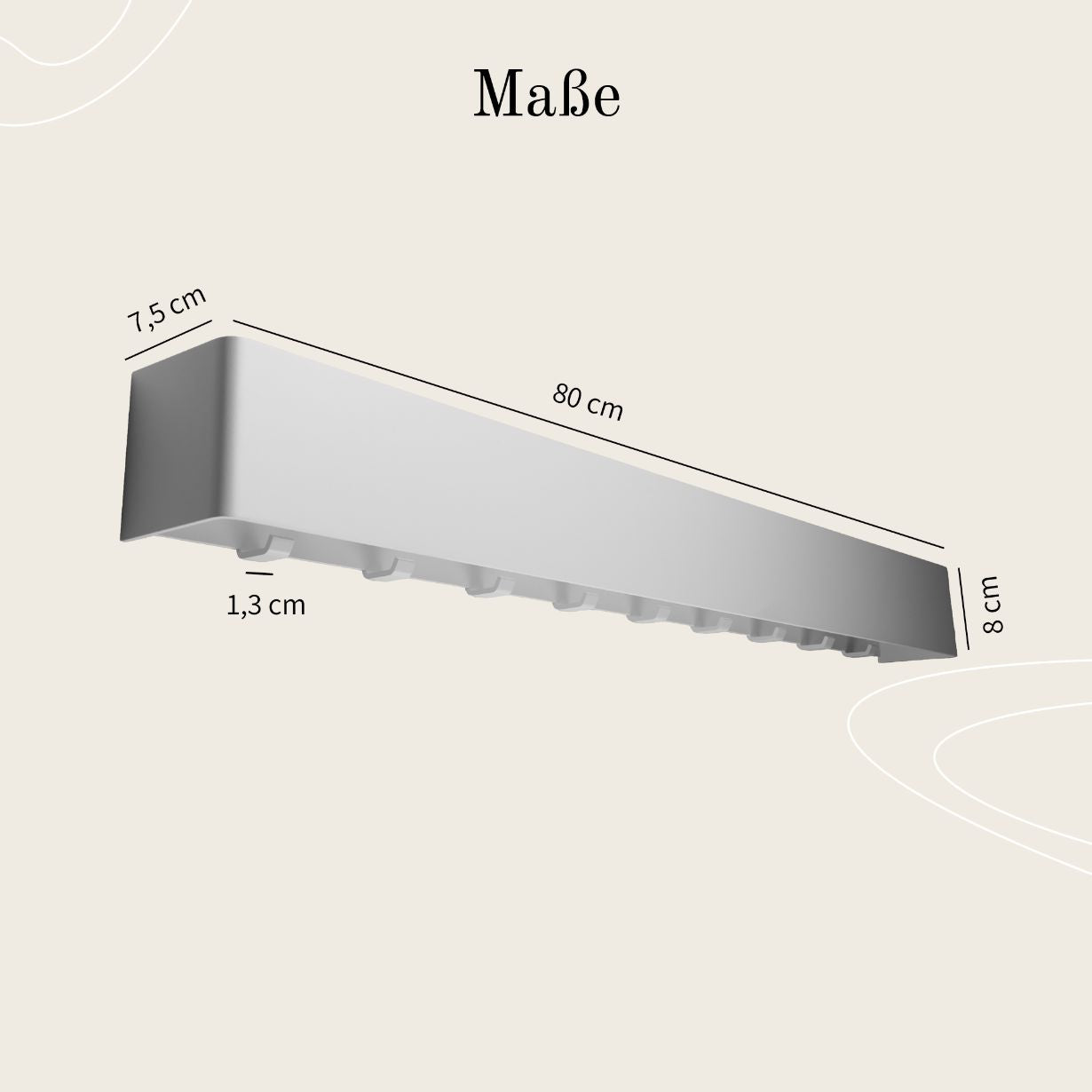 Designfabrik Hamburg Wandgarderobe mit versteckten Haken aus Metall