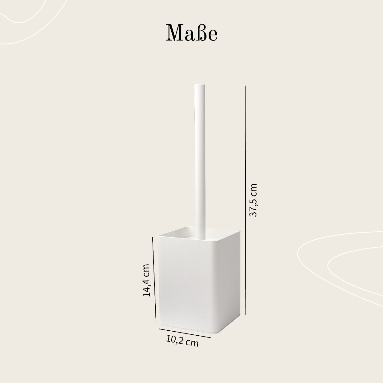 Designfabrik Hamburg hochwertiger Toilettenbürstenhalter mit Silikonbürste und Metallhalter Maße