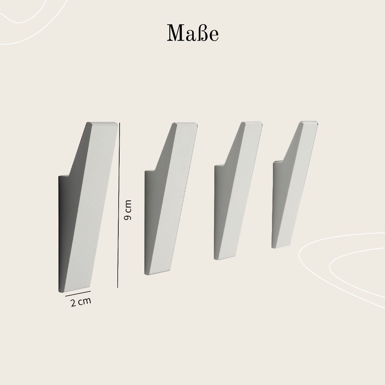 Designfabrik Hamburg Garderobenhaken zum Schrauben Set aus massivem Metall mit modernem Look