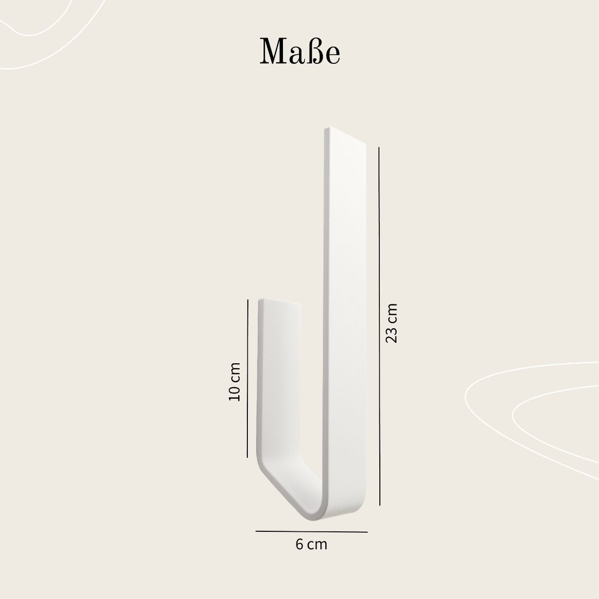 Designfabrik Hamburg Ersatzrollenhalter für Klopapier zum Kleben ohne Bohren mittels 3M Markenklebeband