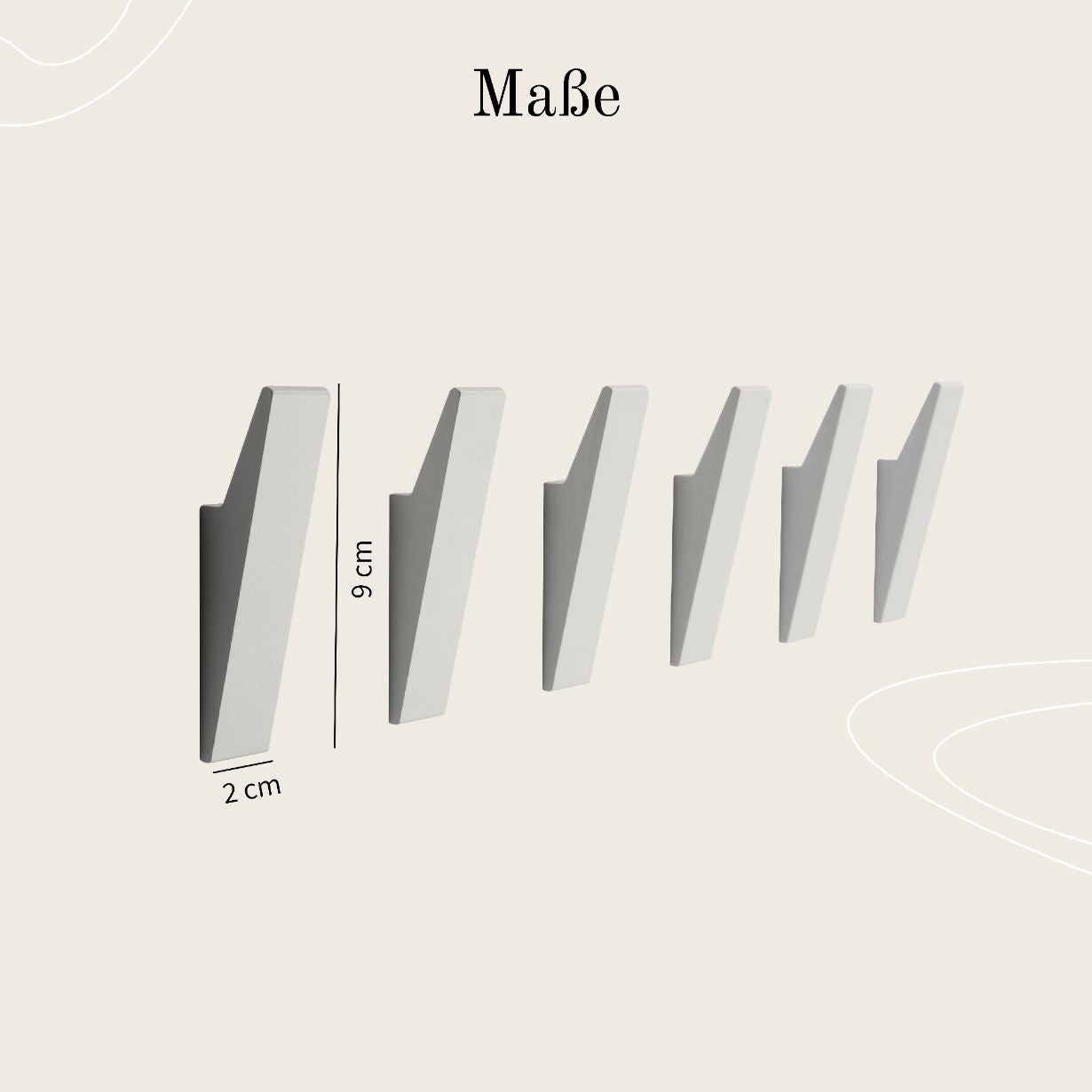 Designfabrik Hamburg Garderobenhaken zum Schrauben Set aus massivem Metall mit modernem Look