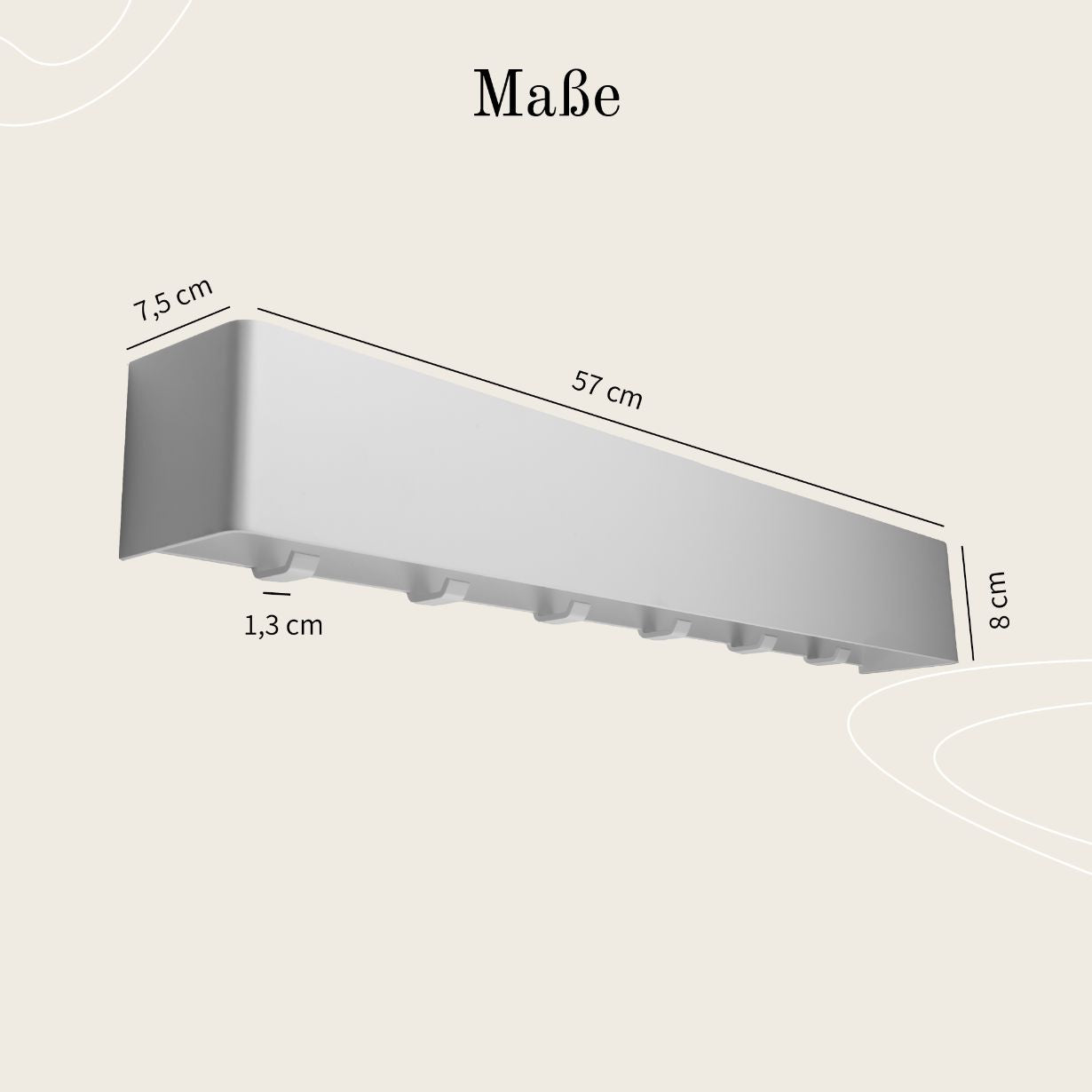 Designfabrik Hamburg Wandgarderobe mit versteckten Haken aus Metall