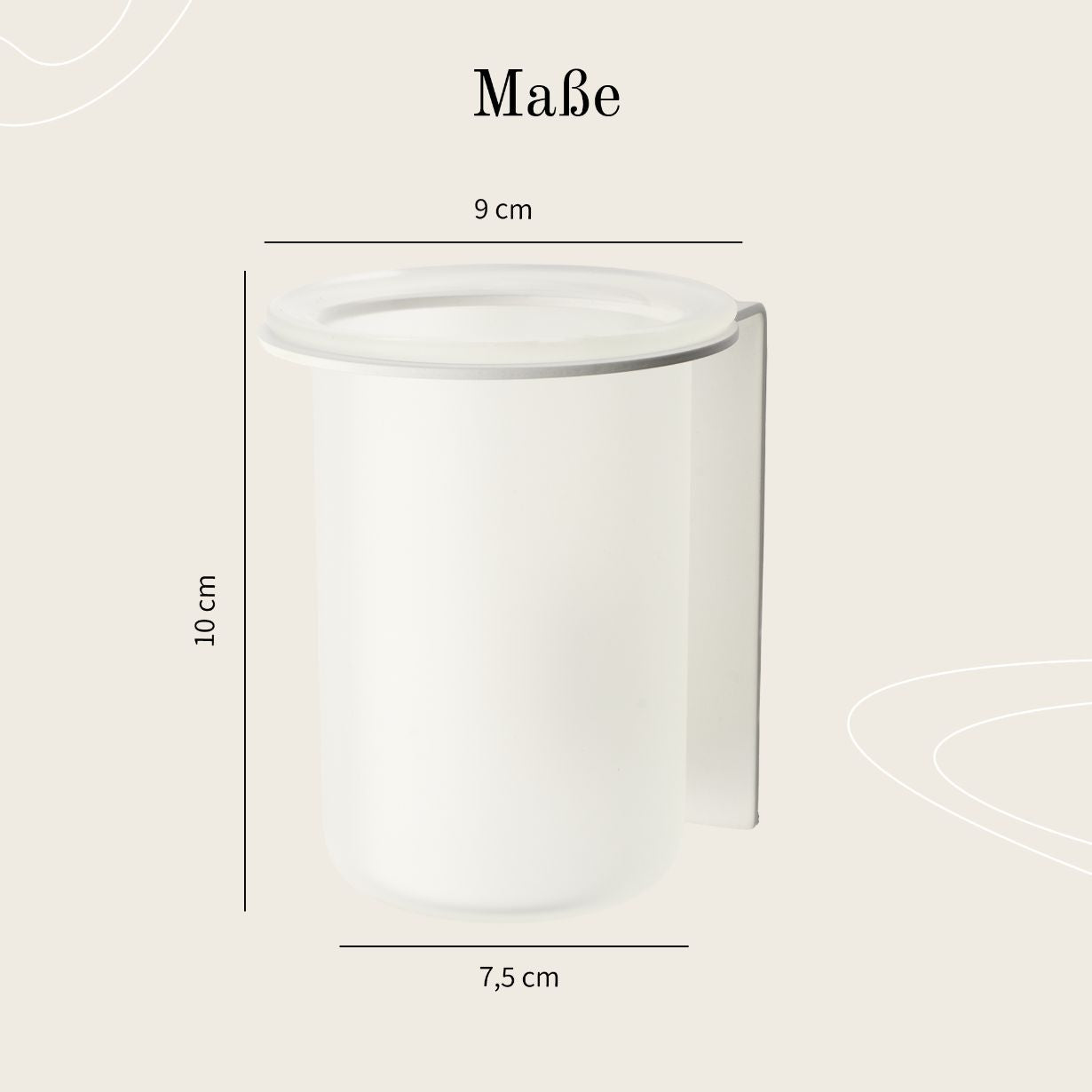 Designfabrik Hamburg Zahnbürstenhalter selbstklebend ohne Bohren aus Glas und Edelstahl