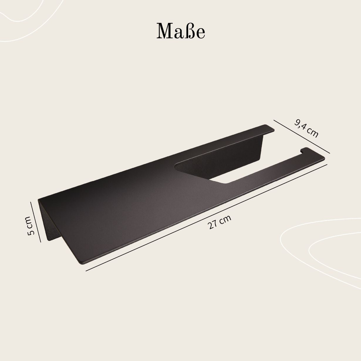 Designfabrik Hamburg Toilettenpapierhalter mit Ablage ohne Bohren