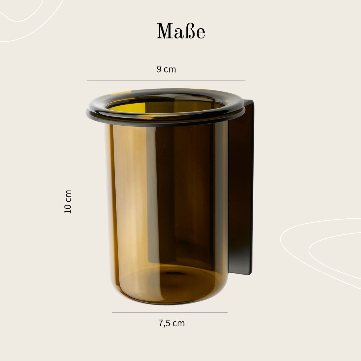 Designfabrik Hamburg Zahnbürstenhalter selbstklebend ohne Bohren aus Glas und Edelstahl