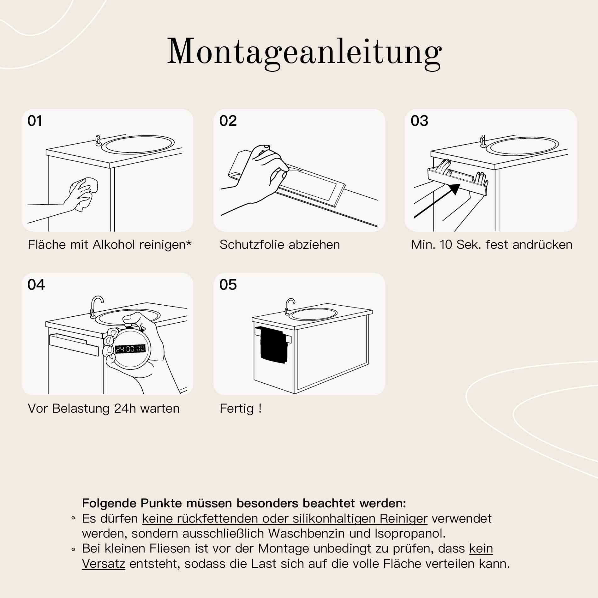 Designfabrik Hamburg Handtuchhalter ohne Bohren Wandmontage Montageanleitung