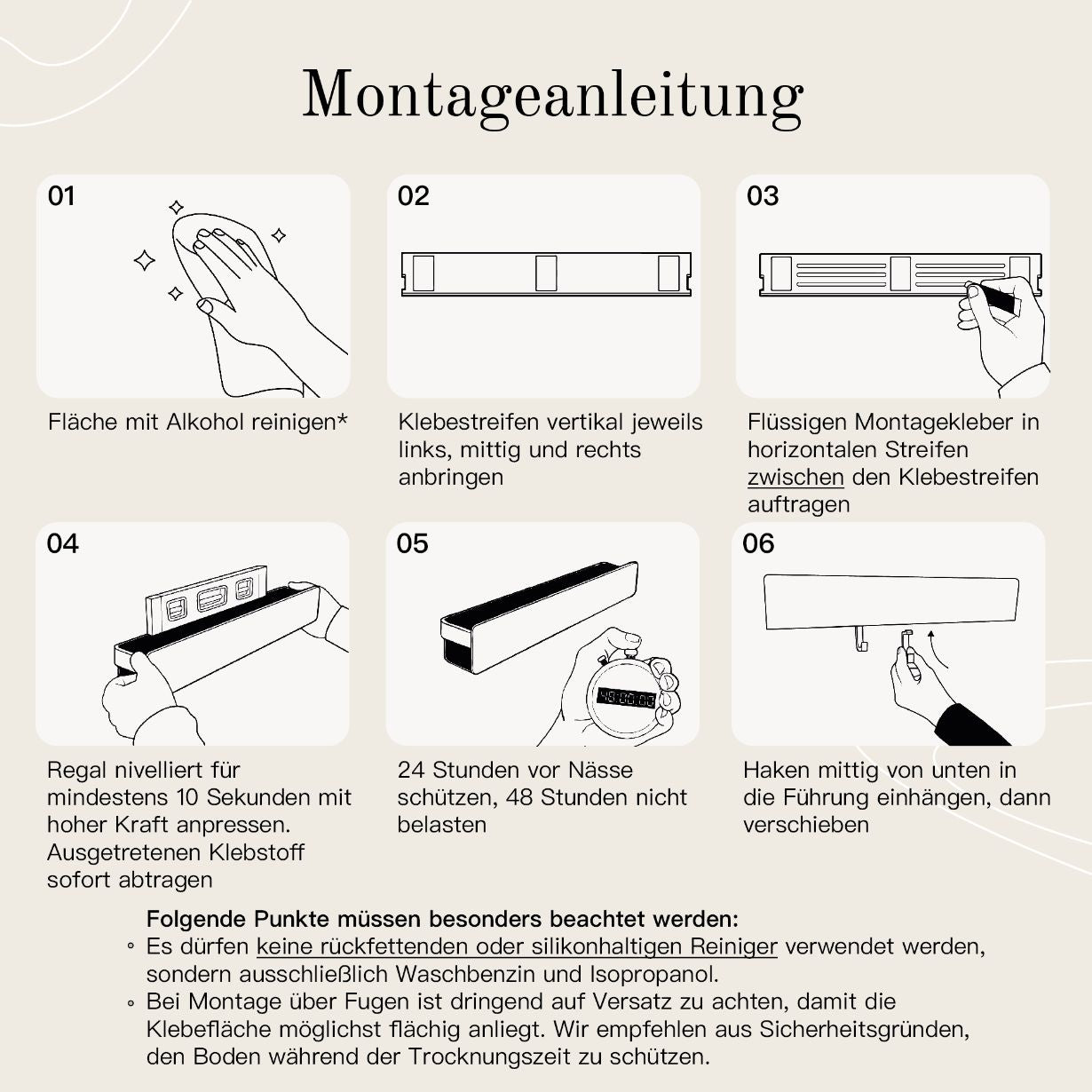 Designfabrik Hamburg Duschablage als Eckablage ohne Bohren für Duschutensilien und Shampoo Montageanleitung
