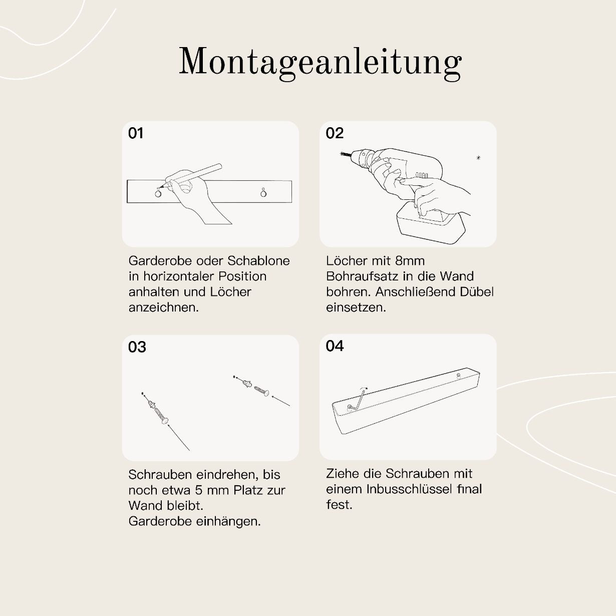 Designfabrik Hamburg Wandgarderobe mit versteckten Haken aus Metall