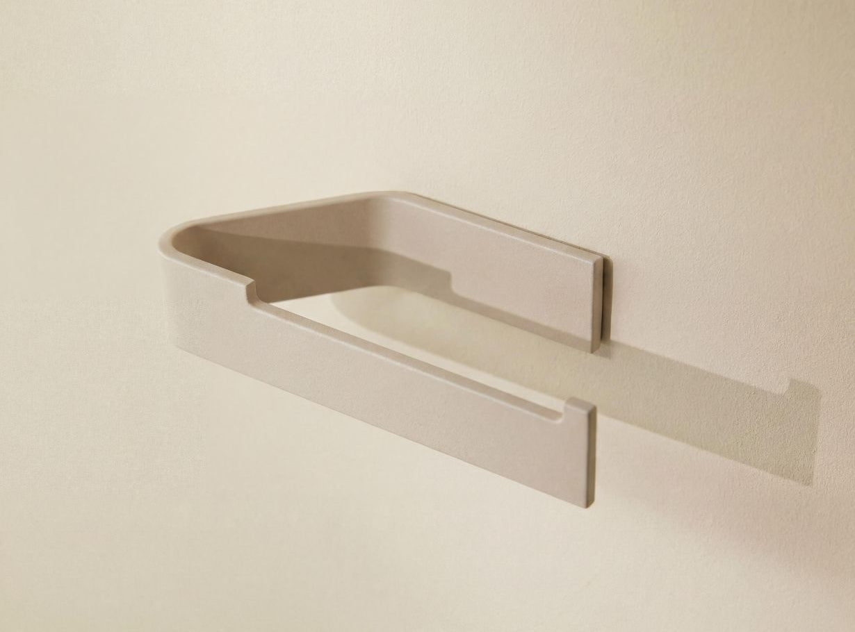 Designfabrik Hamburg Toilettenpapierhalter ohne Bohren zur Wandmontage beige