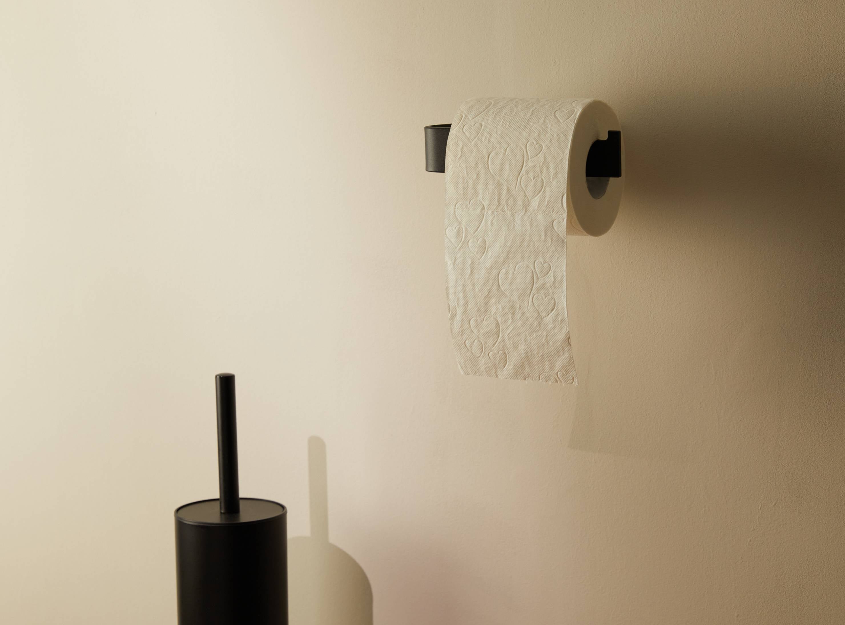 Designfabrik Hamburg Toilettenpapierhalter ohne Bohren schwarz, Klorollenhalter selbstklebend